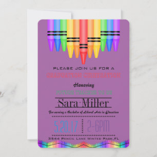 Crayola Rainbow Enseignant Invitation de graduatio