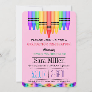 Crayola Rainbow Enseignant Invitation de graduatio