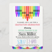 Crayola Rainbow Enseignant Invitation de graduatio (Devant / Derrière)