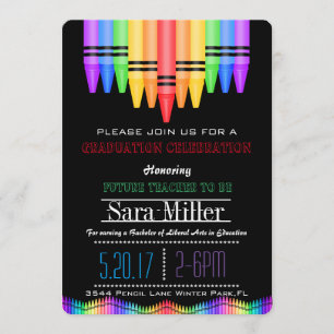 Crayola Rainbow Enseignant Invitation de graduatio