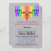 Crayola Rainbow Teacher Afstuderen Uitnodiging (Voorkant / Achterkant)