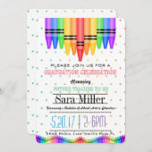 Crayola Rainbow Teacher Afstuderen Uitnodiging (Voorkant / Achterkant)