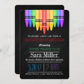 Crayola Rainbow Teacher Afstuderen Uitnodiging (Voorkant / Achterkant)