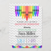 Crayola Rainbow Teacher Afstuderen Uitnodiging (Voorkant / Achterkant)