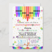 Crayola Rainbow Teacher Afstuderen Uitnodiging (Voorkant)