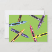 Crayon 1e verjaardag groene foto bedankkaart (Achterkant)