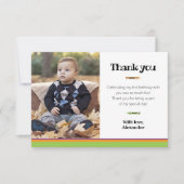 Crayon 1er anniversaire Carte de remerciements pho (Devant)