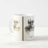Crayon à lèvres et nez Dessin Art Mug (Devant gauche)