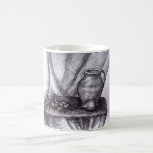 Crayon à vie fixe dessin classique Mug blanc (Centre)