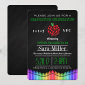 Crayon & Apple Teacher Afstuderen Invitation Kaart (Voorkant / Achterkant)