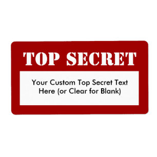 Crayon blanc Top Secret Étiquette de remplissage