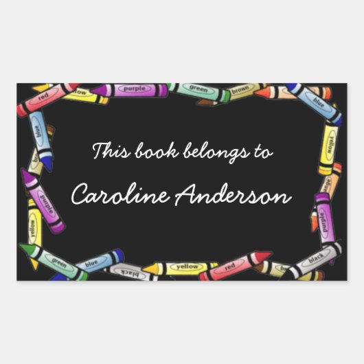 Crayon Border Bookplate Sticker (Voorkant)