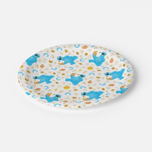 Crayon Cookie Monster Cookie Pattern Papieren Bordje (Gekanteld)