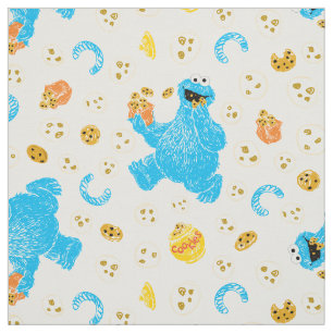 Crayon Cookie Monster Cookie Pattern Stof