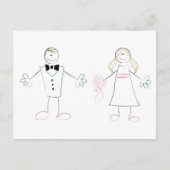 Crayon Couple Briefkaart (Voorkant)