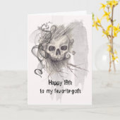 Crayon crâne dessin 18ème anniversaire carte (Fleur jaune)