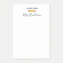 Crayon de note de post-it de cadeau de professeur