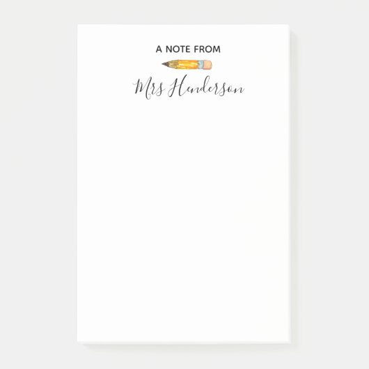 Crayon de note de post-it de cadeau de professeur (Devant)