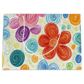 Crayon Doodle Daisy Design Groot Cadeauzakje (Voorkant)