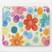Crayon Doodle Daisy Design Muismat (Voorkant)