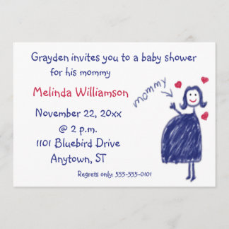 Crayon Drawing Baby shower Uitnodiging van Kind