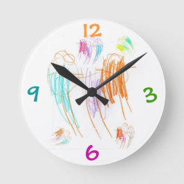 Crayon Drawing Clock Ronde Klok