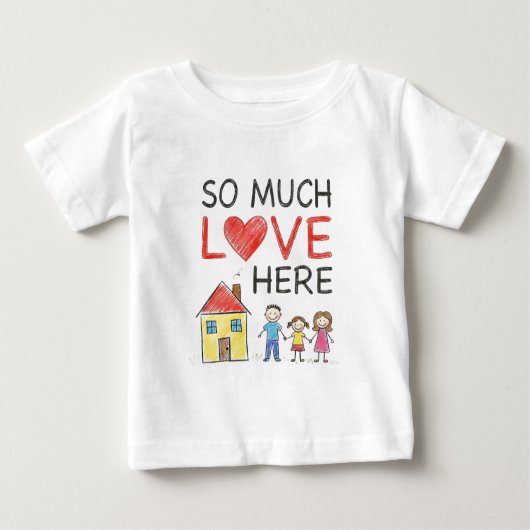 Crayon Drawing So Much Love Here Family T-Shirt (Devant)