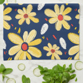 Crayon en vlinderbloemen theedoek (Gevouwen)