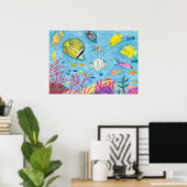 Crayon Fish #4 - Poster (Thuiskantoor)