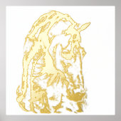 Crayon graphique de l'art du cheval dessin d'or ar (Recto)