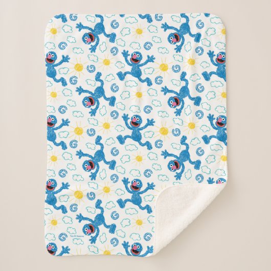 Crayon Grover Sunshine Pattern Sherpa Deken (Voorkant)