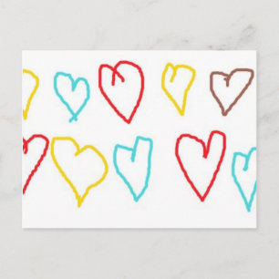Crayon Hearts Briefkaart