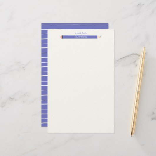 Crayon illustration papeterie pour enseignant de l (Devant/Arrière en situation)