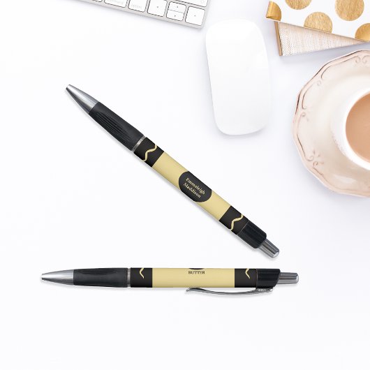 Crayon Jaune Beurre Enveloppe Monogramme Nom