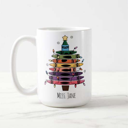 Crayon Kerstboom mok, Kerstleraar mok (Links)