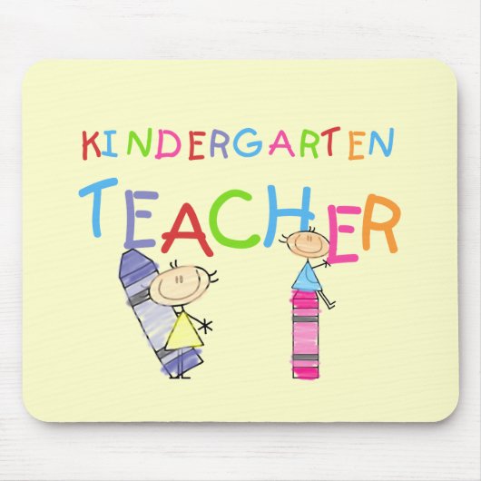 Crayon Kindergarten Teacher Tshirts en Gifts Muismat (Voorkant)