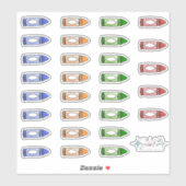 Crayon Label Stickers - Blauw, Sinaasappel, Groen, (Vel)