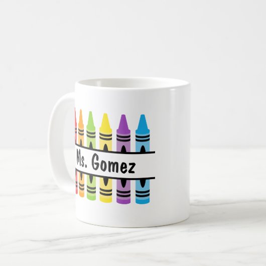 Crayon Nom de l'enseignant Café Mug (Devant gauche)