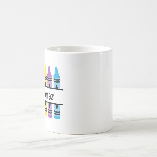 Crayon Nom de l'enseignant Café Mug (Centre)