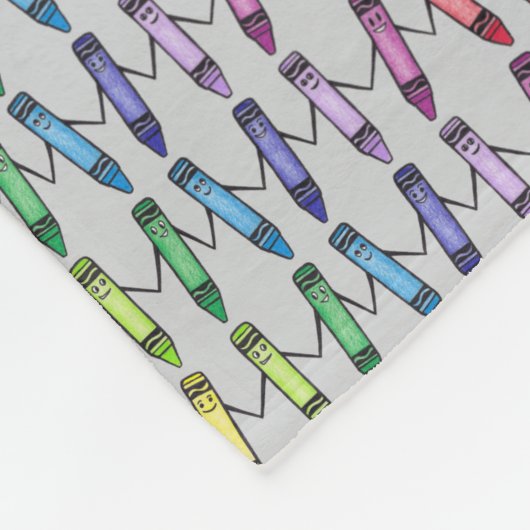Crayon Pals Pattern Fleece Blanket (Hoek)