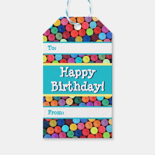 Crayon Polka Dot Gift Labels Cadeaulabel (Voorkant)