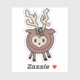 Crayon Reindeer Sticker