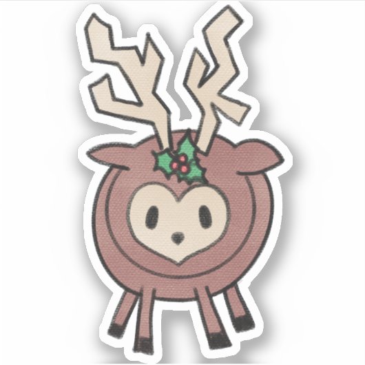 Crayon Reindeer Sticker (Voorkant)