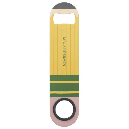 Crayon scolaire Jaune Personnalisé (Devant)