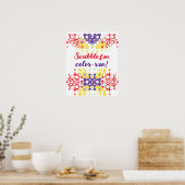 Crayon Scribble Geographic Pattern Quote Poster (Keuken)