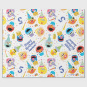 Crayon Sesame Pals Party Patroon Cadeaupapier (Vlak)