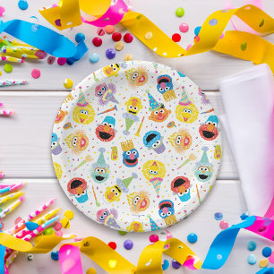Crayon Sesame Pals Party Patroon Papieren Bordje
