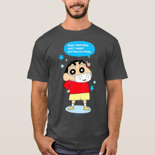 Crayon Shin-chan DONT VERGETEN OP EEN MASKJE T-shirt