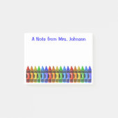 Crayon Teacher Personalized Post It Notes (White) (Voorkant)
