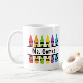 Crayon Teacher's Name Coffee Mok